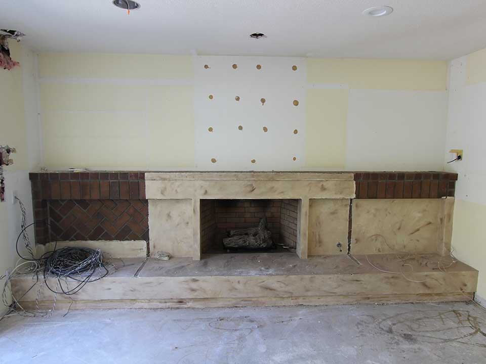 Living room fireplace remodel