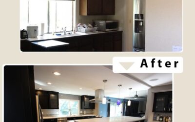 Anaheim Hills Transitional Black and Stainless Steel L-Shaped Kitchen Remodel