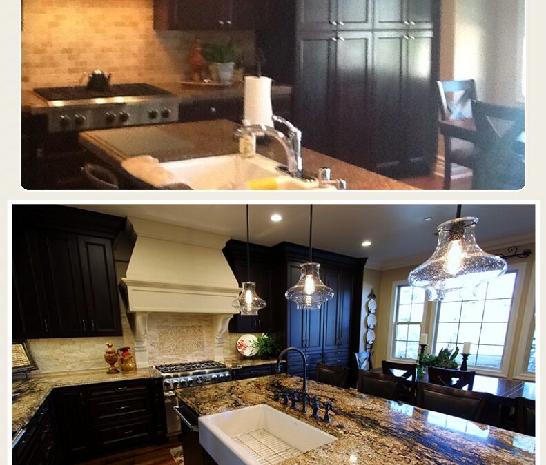 San Clemente Traditional Dark Brown L-Shaped Kitchen with Custom Cabinets