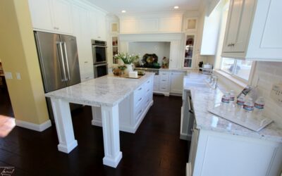 Aliso Viejo White Transitional U-Shaped Kitchen Remodel with Custom White Cabinets