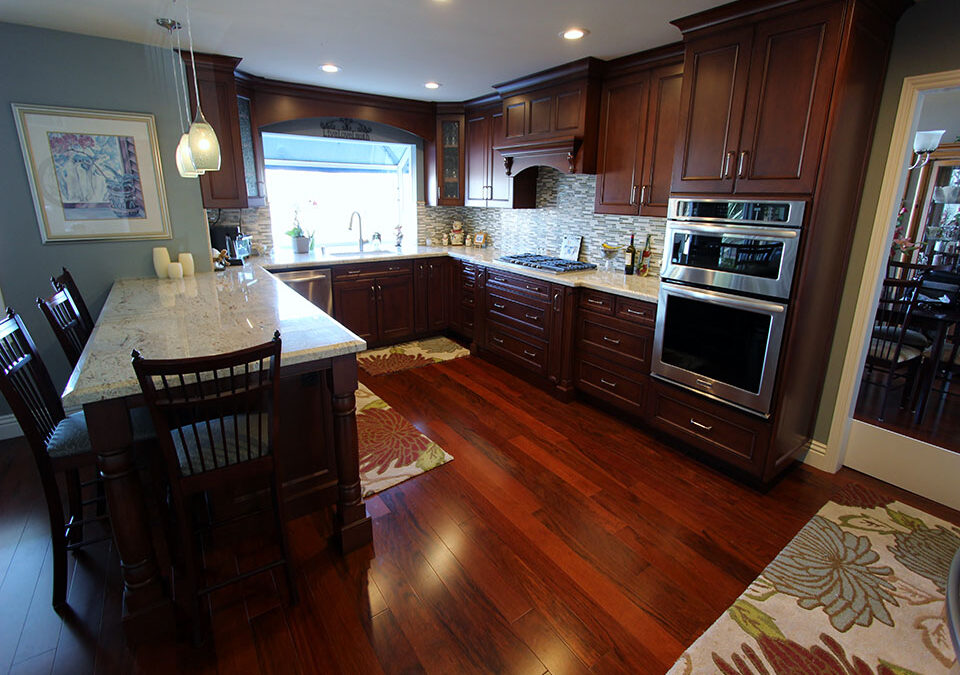 Mission Viejo Traditional Brown G-Shaped Kitchen Remodel with Custom Cabinets