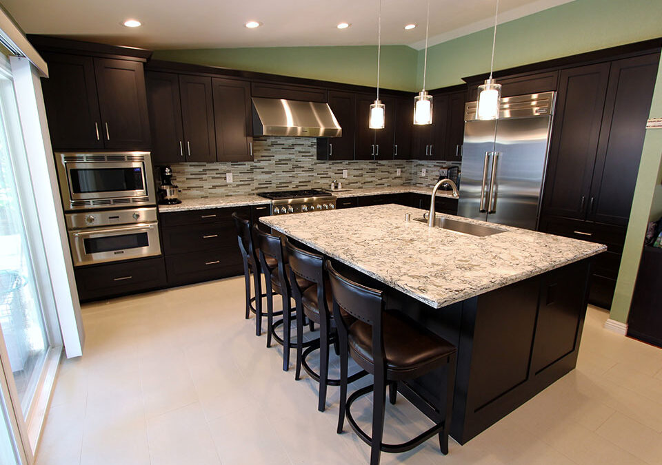 Rowland Heights Modern Black L-Shaped Kitchen with Custom Cabinets