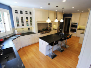 San Dimas Black & Gray U-Shaped Transitional Kitchen Remodel with Custom Cabinets