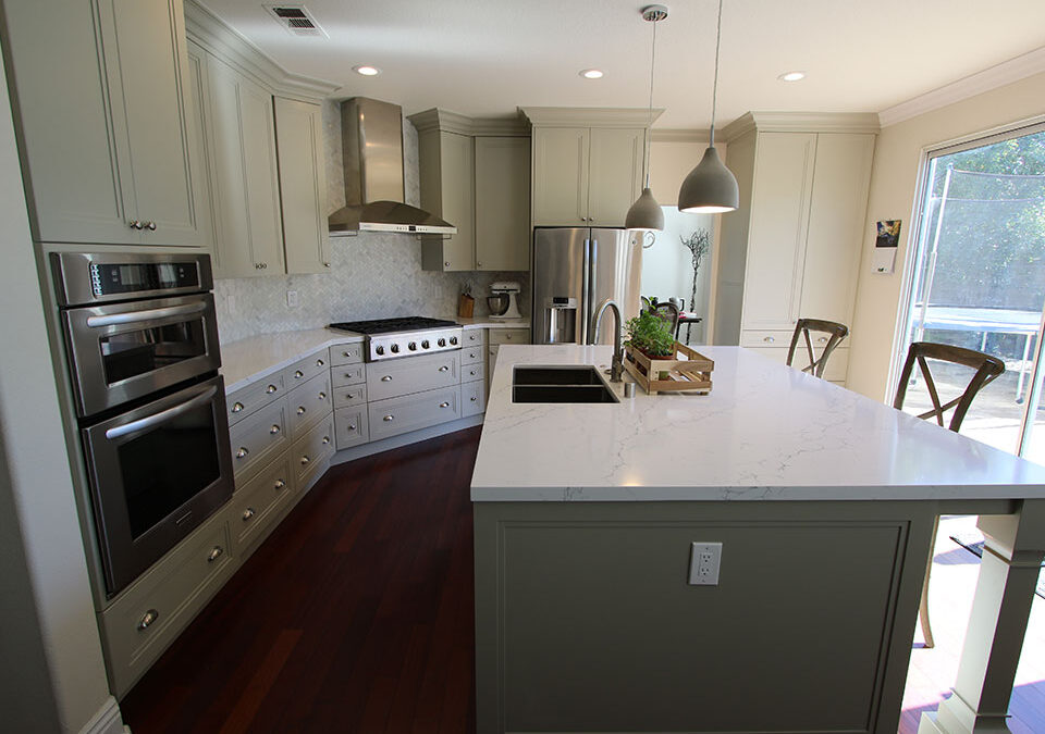 A Fresh, Transitional Kitchen Remodel in Tustin with Custom-Colored Cabinetry